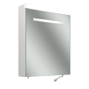 Schneider CARE LED Spiegelschrank CLC1 60/1/K/S/LED/R 59,5 x 72,7 cm, mit Kippspiegeltür, 1 Lichtband oben und Papierspender, 3000 K, DE