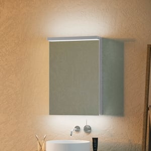 Schneider BORDO TW Spiegelschrank ALU1 50/1/TW/R 49,5 x 73,1 cm, Steckdose rechts, DE