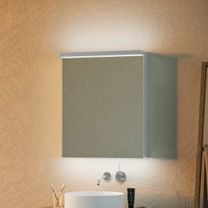 Schneider BORDO TW Spiegelschrank ALU1 60/1/TW/L 59,5 x 73,1 cm, Steckdose links, DE