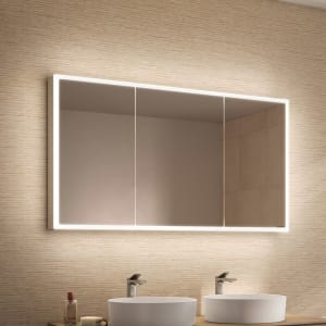 Schneider GLOW D2W Spiegelschrank GLO1 130/3/GT/D2W 131,3 x 73,6 cm, 3-türig, DE