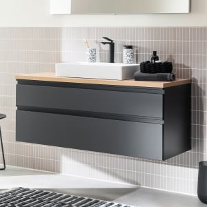 SCHÖNER WOHNEN-Kollektion Stockholm Aufsatzwaschtisch mit Waschtischplatte und Unterschrank 120 cm