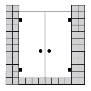 Sprinz Granat Doppel-Pendeltüren für Nische bis 100 x 210 cm