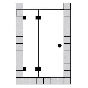 Sprinz Granat Pendeltür mit Festteil für Nische bis 160 x 210 cm