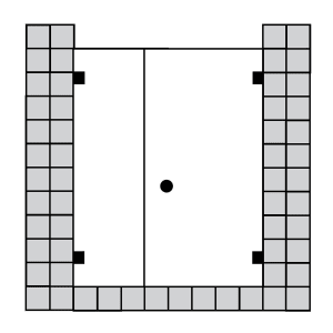 Sprinz Granat Pendeltür mit Festteil für Nische bis 100 x 210 cm