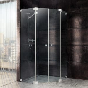 Sprinz Omega Fünfeckdusche 4-teilig 100 x 100 x 200 cm mit Pendeltüren