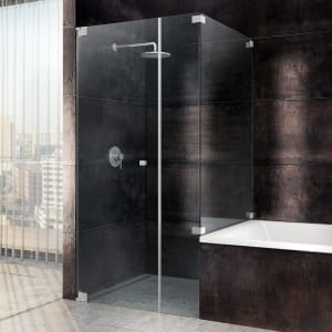 Sprinz Omega Drehtür mit Festteil und kurzer Seitenwand bis 100 x 100 x 200 cm