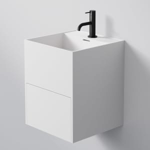 Steinberg Serie 443 Wandwaschtisch mit 1 Auszug aus Mineo Stone 40 x 40 cm