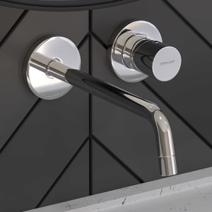 Steinkamp Living Wand-Waschtisch Einhebelmischer incl. Grundkörper, mit Wasserspar-Strahlregler 5L/Min, Ausladung 12,3 cm