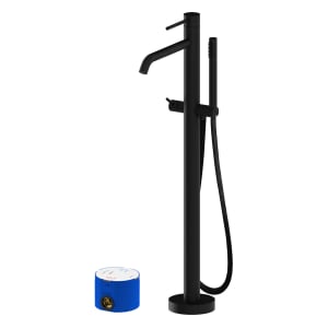 Steinkamp Living black freistehende Wannenarmatur mit Grundkörper für Bodenmontage