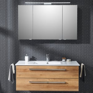 Steinkamp Life 2.0 Badmöbel Set 121 cm mit LED-Spiegelschrank