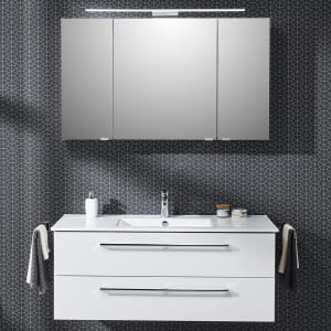 Steinkamp Life 2.0 Badmöbel Set 121 cm mit LED-Spiegelschrank