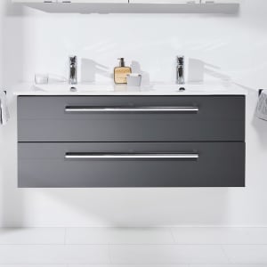 Steinkamp Life 2.0 Waschtischunterschrank mit Pelipal Doppelwaschtisch 121 cm