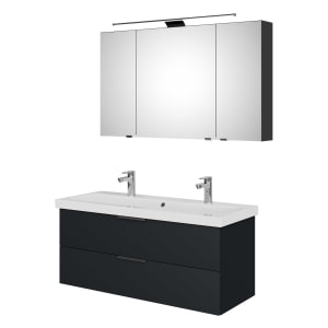 Steinkamp Living 2.0 / Geberit iCon light Badmöbel Set 120 cm mit Spiegelschrank, 3 Türen