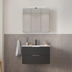 Steinkamp Living 2.0 / GROHE Essence Badmöbel Set 80 cm mit Spiegelschrank