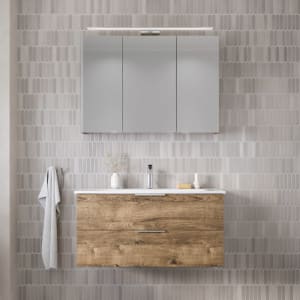 Steinkamp Living 2.0 / GROHE Essence Badmöbel Set 100 cm mit Spiegelschrank