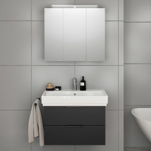 Steinkamp Living 2.0 / GROHE Cube Badmöbel Set 80 cm mit Spiegelschrank
