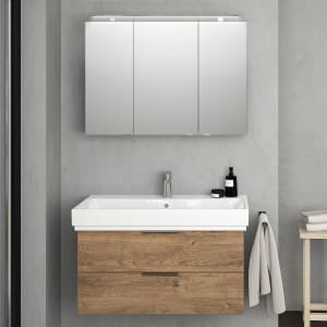Steinkamp Living 2.0 / GROHE Cube Badmöbel Set 100 cm mit Spiegelschrank