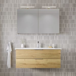 Steinkamp Living 2.0 / Villeroy & Boch Venticello Badmöbel Set 120 cm mit Spiegelschrank, 2 Türen