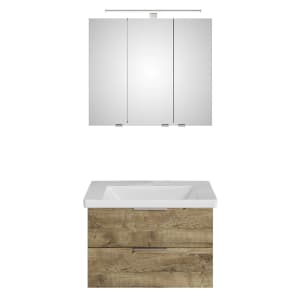 Steinkamp Living 2.0 / Villeroy & Boch Subway 3.0 Badmöbel Set 80 cm mit Spiegelschrank
