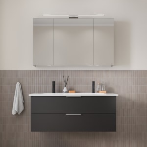 Steinkamp Living 2.0 / Villeroy & Boch Venticello Badmöbel Set 120 cm mit Spiegelschrank, 3 Türen