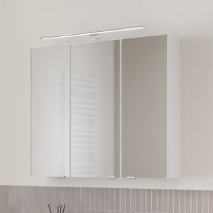 Steinkamp Living 2.0 Spiegelschrank 80 cm mit 3 Türen und LED-Aufsatzleuchte