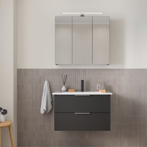 Steinkamp Living 2.0 / Villeroy & Boch Venticello Badmöbel Set 80 cm mit Spiegelschrank