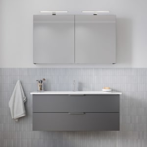 Steinkamp Living 2.0 / Villeroy & Boch Venticello Badmöbel Set 120 cm mit Spiegelschrank, 2 Türen