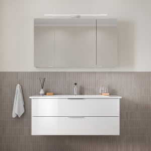 Steinkamp Living 2.0 / Villeroy & Boch Venticello Badmöbel Set 120 cm mit Spiegelschrank, 3 Türen