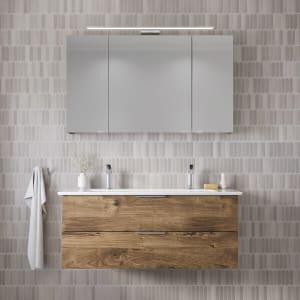 Steinkamp Living 2.0 / Villeroy & Boch Venticello Badmöbel Set 120 cm mit Spiegelschrank, 3 Türen