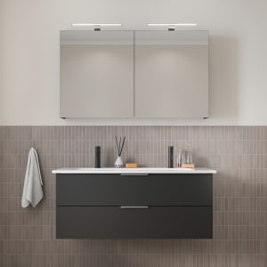 Steinkamp Living 2.0 / Villeroy & Boch Venticello Badmöbel Set 120 cm mit Spiegelschrank, 2 Türen