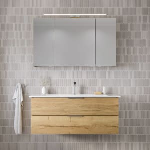 Steinkamp Living 2.0 / Villeroy & Boch Venticello Badmöbel Set 120 cm mit Spiegelschrank, 3 Türen