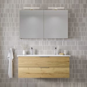 Steinkamp Living 2.0 / Villeroy & Boch Venticello Badmöbel Set 120 cm mit Spiegelschrank, 2 Türen