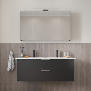 Steinkamp Living 2.0 / Villeroy & Boch Venticello Badmöbel Set 130 cm mit Spiegelschrank, 3 Türen