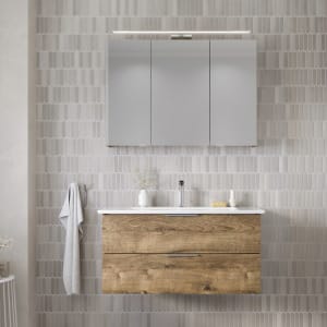 Steinkamp Living 2.0 / Villeroy & Boch Venticello Badmöbel Set 100 cm mit Spiegelschrank