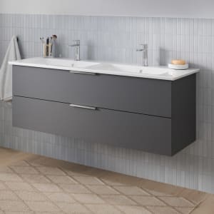 Steinkamp Living 2.0 / Villeroy & Boch Venticello Doppel-Waschtisch mit Unterschrank 130 cm