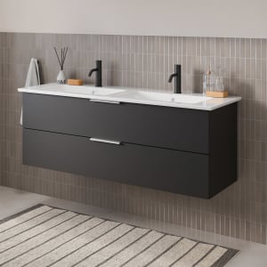 Steinkamp Living 2.0 / Villeroy & Boch Venticello Doppel-Waschtisch mit Unterschrank 130 cm