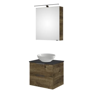 Steinkamp Living 2.0 / Villeroy & Boch Loop & Friends Badmöbelset 59 cm mit Spiegelschrank