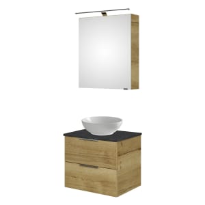 Steinkamp Living 2.0 / Villeroy & Boch Loop & Friends Badmöbelset 59 cm mit Spiegelschrank