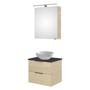 Steinkamp Living 2.0 / Villeroy & Boch Loop & Friends Badmöbelset 59 cm mit Spiegelschrank