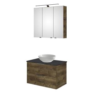 Steinkamp Living 2.0 / Villeroy & Boch Loop & Friends Badmöbelset 79 cm mit Spiegelschrank