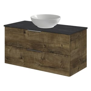 Steinkamp Living 2.0 / Villeroy & Boch Loop & Friends Aufsatzwaschtisch mit Waschtischunterschrank 99 cm