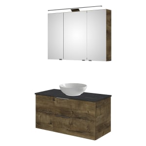 Steinkamp Living 2.0 / Villeroy & Boch Loop & Friends Badmöbelset 99 cm mit Spiegelschrank