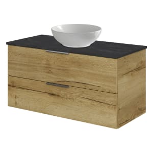 Steinkamp Living 2.0 / Villeroy & Boch Loop & Friends Aufsatzwaschtisch mit Waschtischunterschrank 99 cm