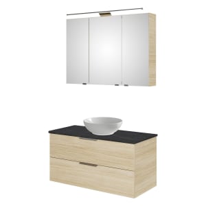 Steinkamp Living 2.0 / Villeroy & Boch Loop & Friends Badmöbelset 99 cm mit Spiegelschrank
