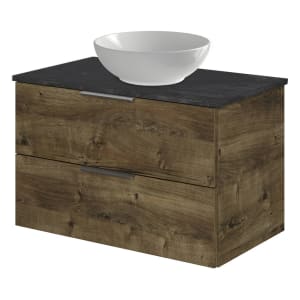 Steinkamp Living 2.0 / Villeroy & Boch Loop & Friends Aufsatzwaschtisch mit Waschtischunterschrank 79 cm