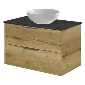 Steinkamp Living 2.0 / Villeroy & Boch Loop & Friends Aufsatzwaschtisch mit Waschtischunterschrank 79 cm