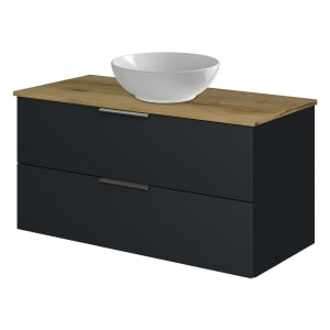 Steinkamp Living 2.0 / Villeroy & Boch Loop & Friends Aufsatzwaschtisch mit Waschtischunterschrank 99 cm