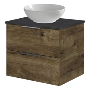Steinkamp Living 2.0 / Villeroy & Boch Loop & Friends Aufsatzwaschtisch mit Waschtischunterschrank 59 cm