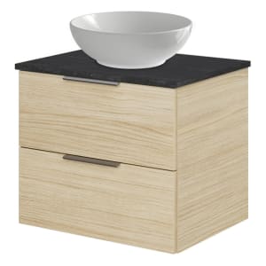 Steinkamp Living 2.0 / Villeroy & Boch Loop & Friends Aufsatzwaschtisch mit Waschtischunterschrank 59 cm