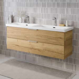 Steinkamp Living 2.0 Waschtischunterschrank 125 cm für Villeroy & Boch Subway 3.0 Doppelwaschtisch 130 cm